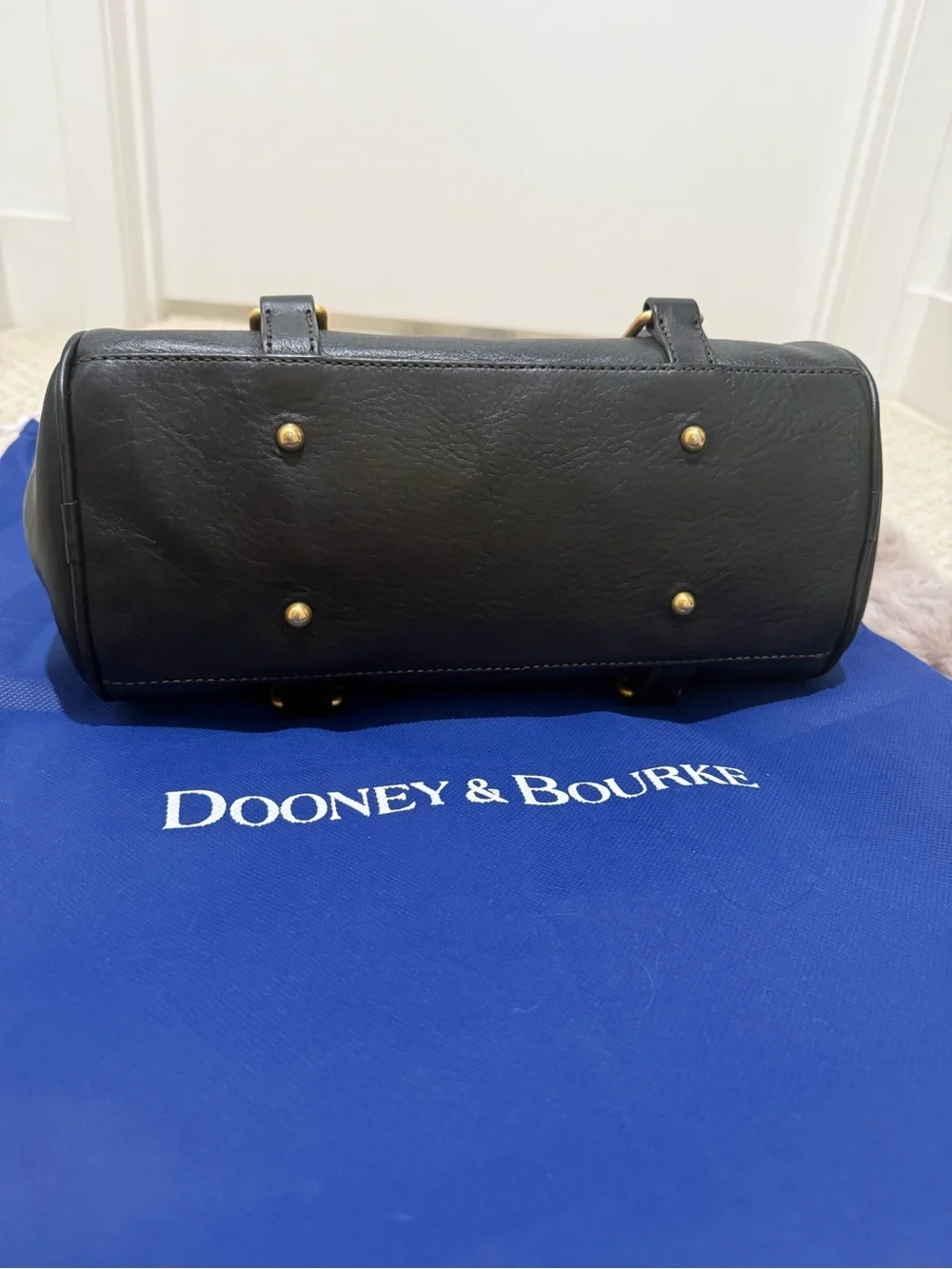 Dooney & Bourke Florentine Leather Satchel, Regular Size Black Black
